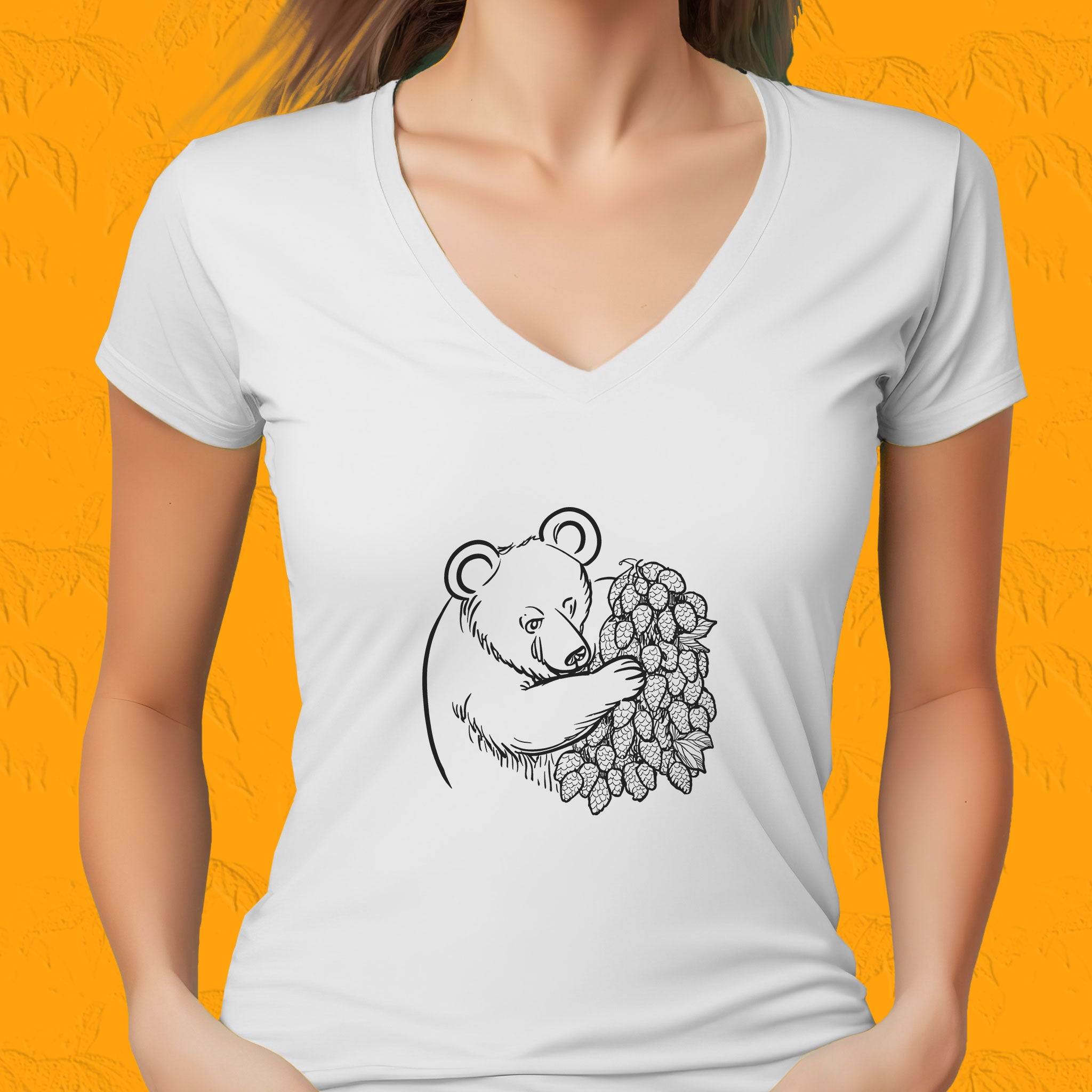Bear Essentials Black Outline Part 2 - V-Neck Beer Shirt