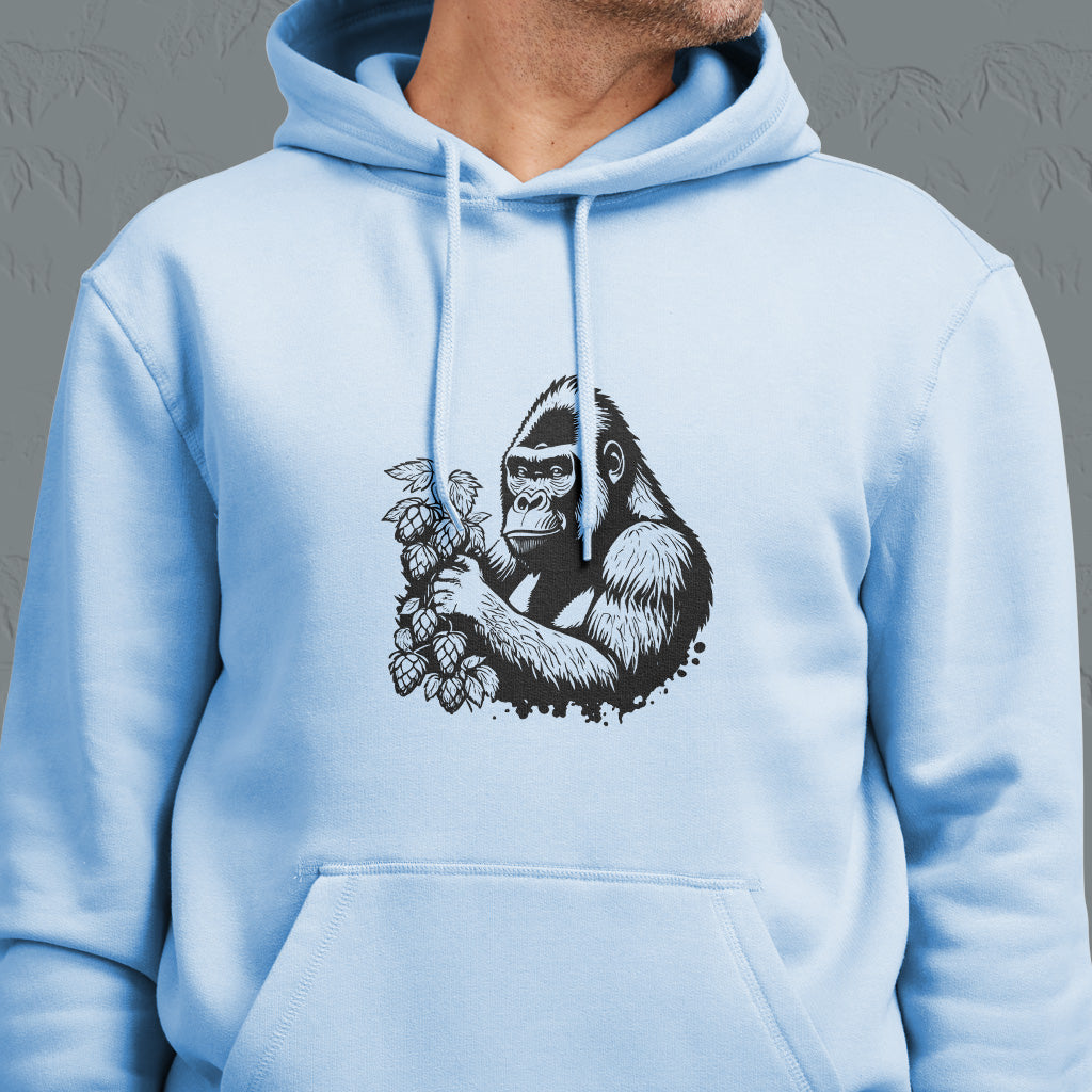 Gorilla holding hops beer hoodie