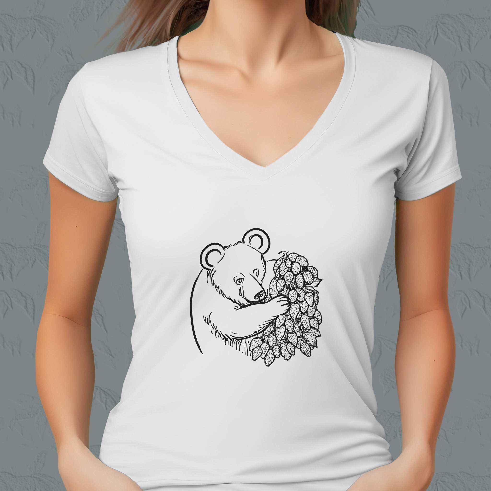 bear hugging hops on beer shirt